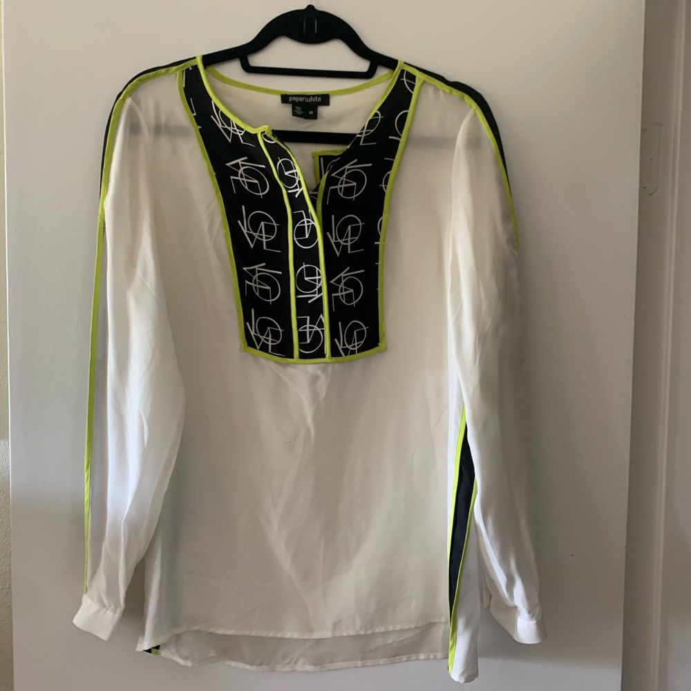 Paperwhite white silk blouse